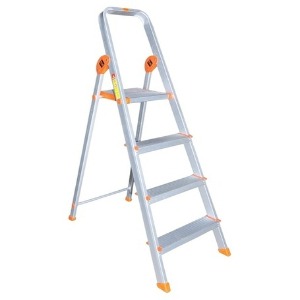 Illustration of a sturdy ladder manufactured by Om Engineers (Fabricator), featuring high-grade materials, non-slip rungs, and ergonomic design for enhanced safety and durability.