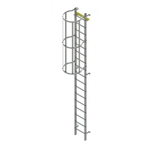 Illustration of a sturdy ladder manufactured by Om Engineers (Fabricator), featuring high-grade materials, non-slip rungs, and ergonomic design for enhanced safety and durability.