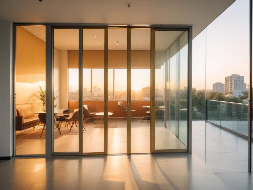 Space-saving aluminium sliding windows and doors, ideal for seamless indoor-outdoor transitions.
